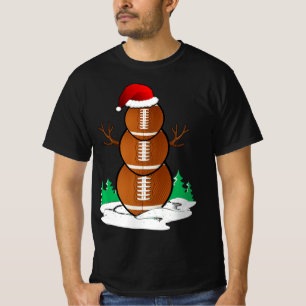 Camiseta Futebol Snowman Bola Natal Pajama Oferece Homens