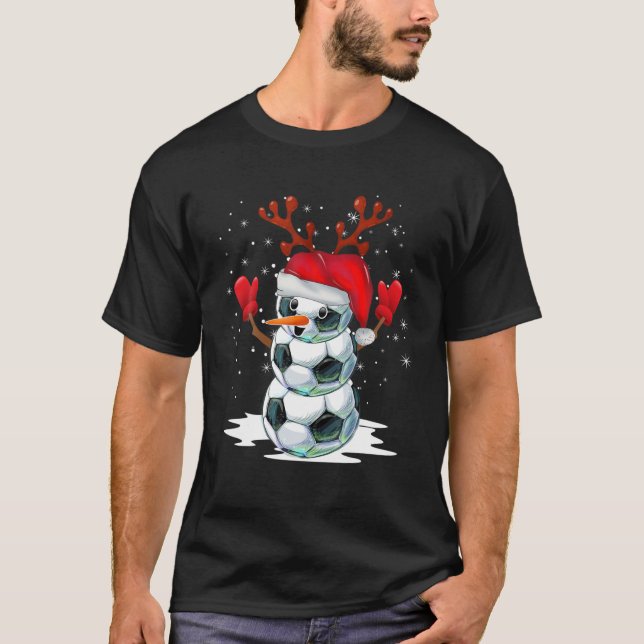 Camiseta Futebol Snowman Natal Pijamas Santa Hat Reindee (Frente)