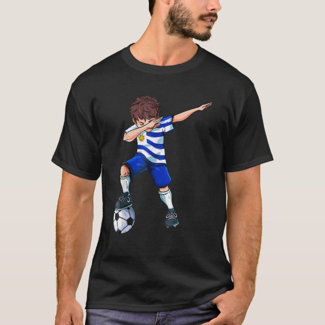 Camiseta Futebol uruguaio de futebol dabbing (Frente)