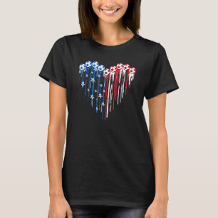Camiseta Futebol Vintage 4 de Julho Homens EUA Bandeira Ame