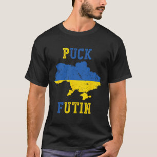 Camiseta Futin de Puck Engraçado Eu Apoio a Ucrânia Paz Ucr