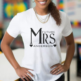 Camiseta Futura Esposa do Noivo Coração Casamento Noivado