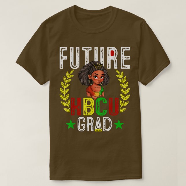 Camiseta Futura Hbcu Formando História Negra Menina de Facu (Frente do Design)