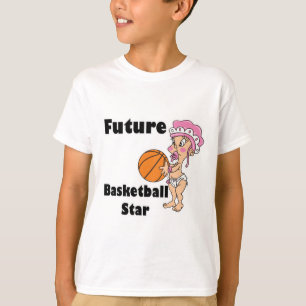 Camiseta futura menina estrela de basquetebol