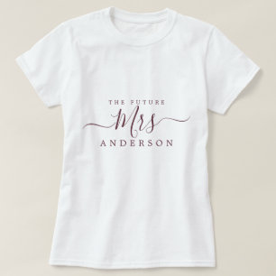 Camiseta Futura Sra Chic Script Nome Personalizado Noiva a 