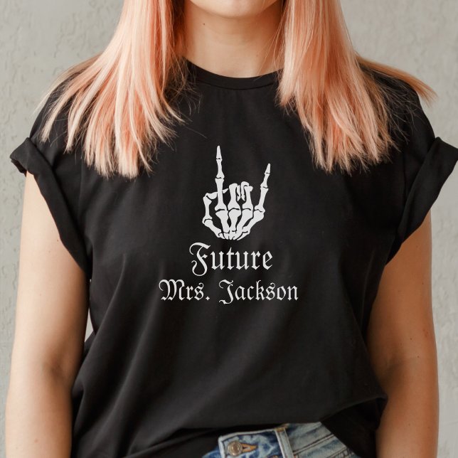 Camiseta Futura Sra. Gothic Skeleton Heart Bachelorette (Criador carregado)