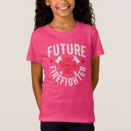 Camiseta Futuras raparigas bombeiros, letras fofinhas