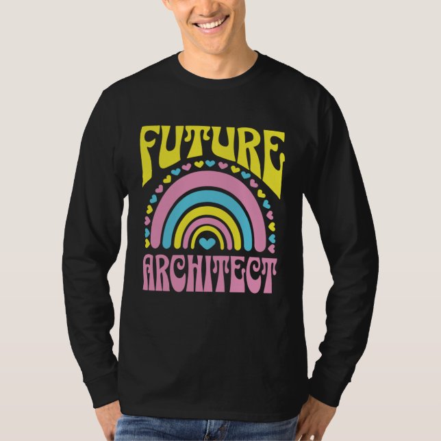 Camiseta Future Architect Bright Retro Rainbow Architects T (Frente)