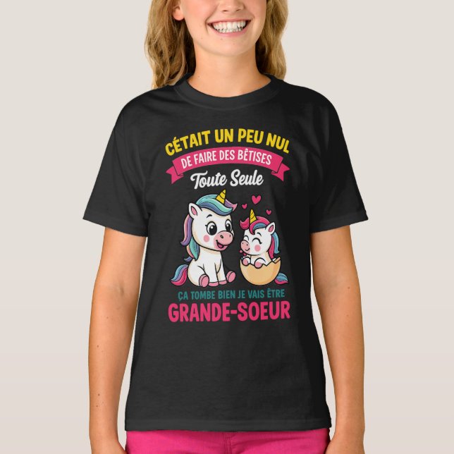 Camiseta Future Grande Soeur Bêtises Annonce Grossesse (Frente)