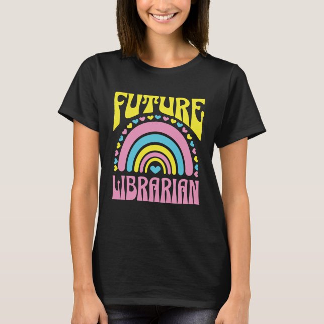 Camiseta Future Librarian Bright Retro Rainbow Librarians T (Frente)