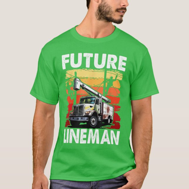 Camiseta Future Lineman Bucketruck Kid Future Electric Cabl (Frente)