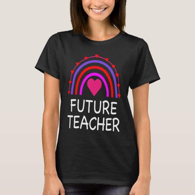 Camiseta Future Teacher Rainbow Cute Teaching (Frente)