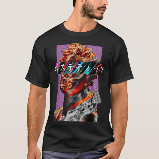 Camiseta Futurismo Japonês Vaporwave Estético (Frente)