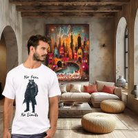 Camiseta Futurista de Guerreiro sem Medo e Limites