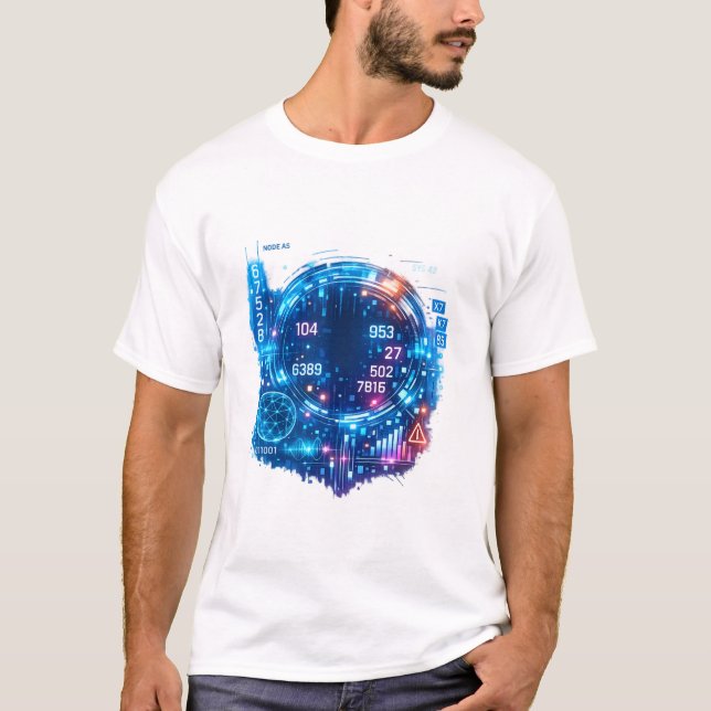 Camiseta Futuristic Astronaut Tech T‑Shirt for Men (Frente)