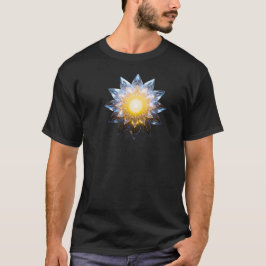 Camiseta Futuristic Crystal Lotus • Geometric Sci-Fi Energy