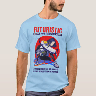 Camiseta Futurística Anime Design T-Shirt Casual