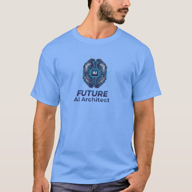 Camiseta Futuro Arquiteto de IA - Design de Tecnologia Futu (Frente)