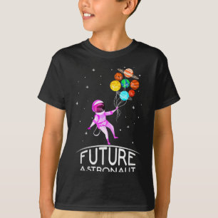 Camiseta Futuro Astronauta Com Planetas Citação Divertida P