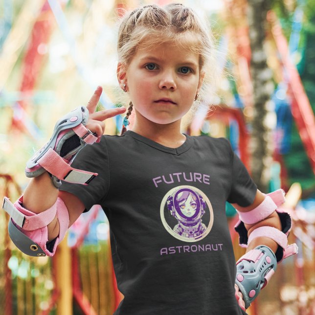 Camiseta Futuro Astronauta STEM Rapariga Energia Negra Espa (Criador carregado)