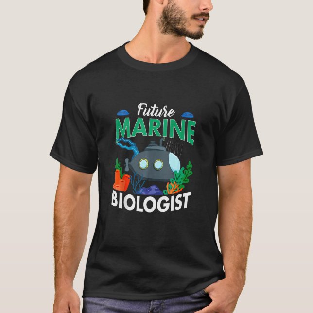 Camiseta Futuro Biólogo Marinho Kids Ocean Biology Submari (Frente)