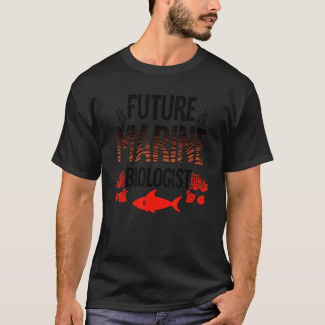 Camiseta Futuro Biólogo Marinho Para Crianças Biologia Infa (Frente)