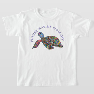 Camiseta Futuro Biólogo Marinho Rainbow Turtle