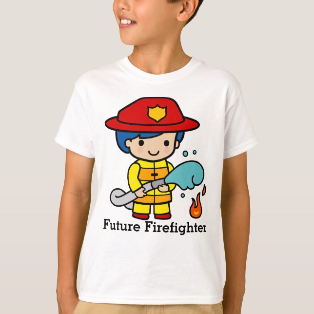 Camiseta Futuro Bombeiro a apagar fogo (Frente)