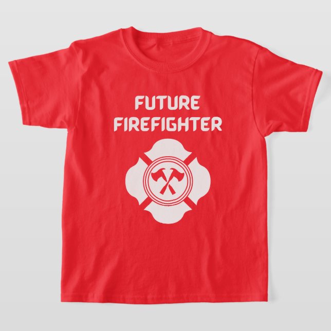 Camiseta Futuro bombeiro com texto branco do departamento d (Postura )
