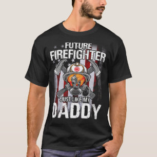 Camiseta Futuro Bombeiro Como Meu PAI Bandeira dos EUA