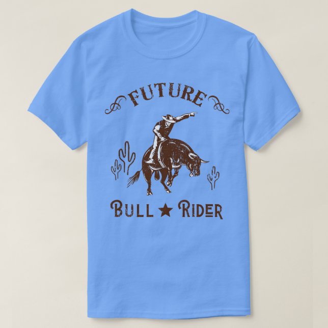 Camiseta Futuro Bull Rider Cowboy Ocidental (Frente do Design)
