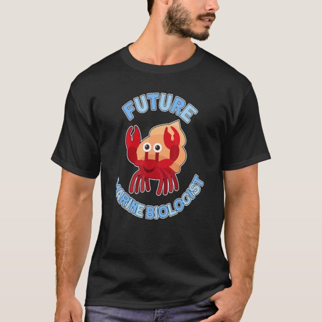 Camiseta Futuro Caranguejo Marinho Biólogo da Vida Marinha (Frente)