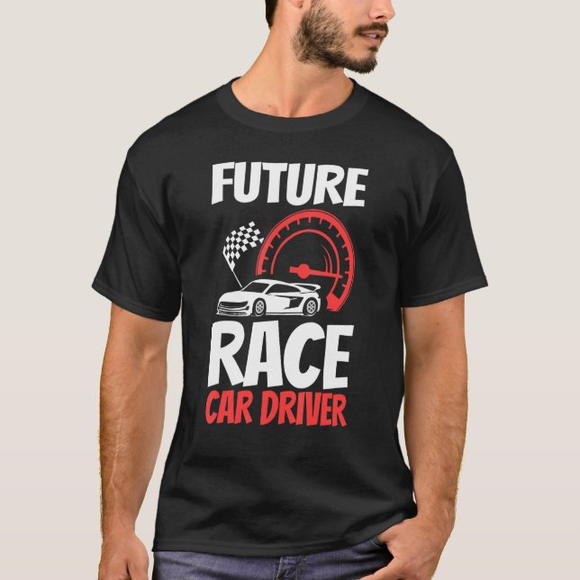 Camiseta Futuro Carro de Corrida Crianças Homens Corridas L (Frente)