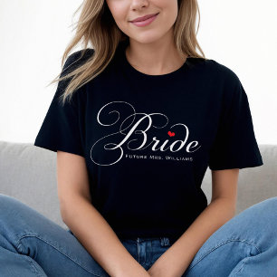 Camiseta Futuro Casamento da Sra. Noiva Preta Personalizado