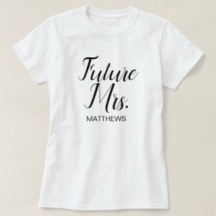 Camiseta Futuro Casamento Personalizado de Script Moderno N