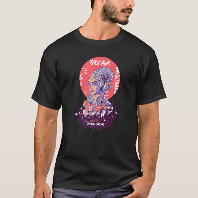 Camiseta Futuro Ciberpunk Retro Paris (Frente)