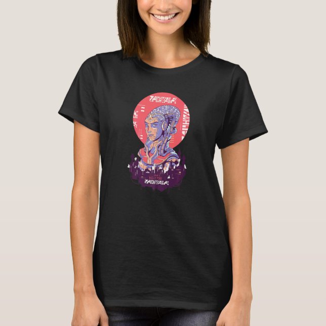 Camiseta Futuro Ciberpunk Retro Paris (Frente)