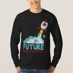 Camiseta Futuro Cientista Ciência Foguete Crianças Astrona