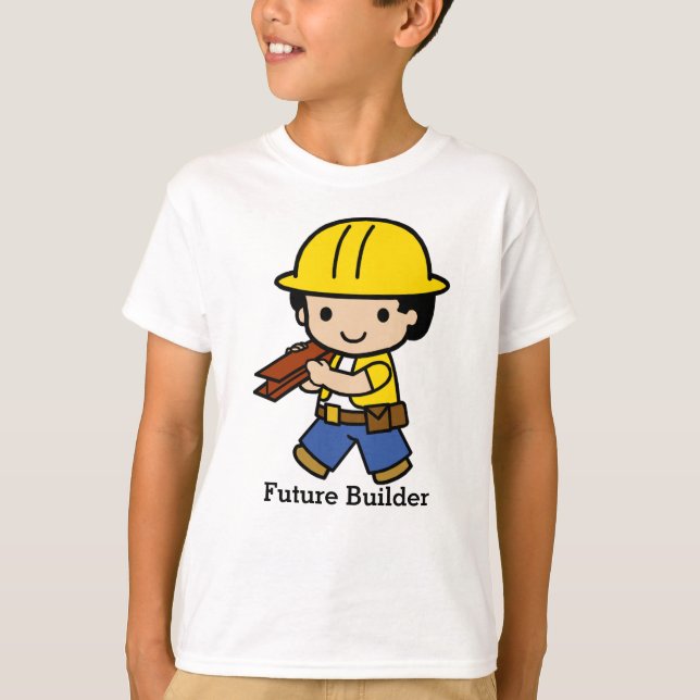 Camiseta Futuro construtor no chapéu amarelo do Duro (Frente)