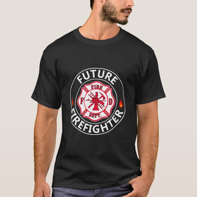 Camiseta Futuro Crachá de combate a incêndios (Frente)