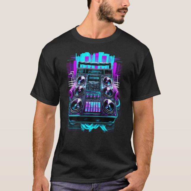 Camiseta Futuro de Backprint Synthwave Festival DJ Rave Syn (Frente)