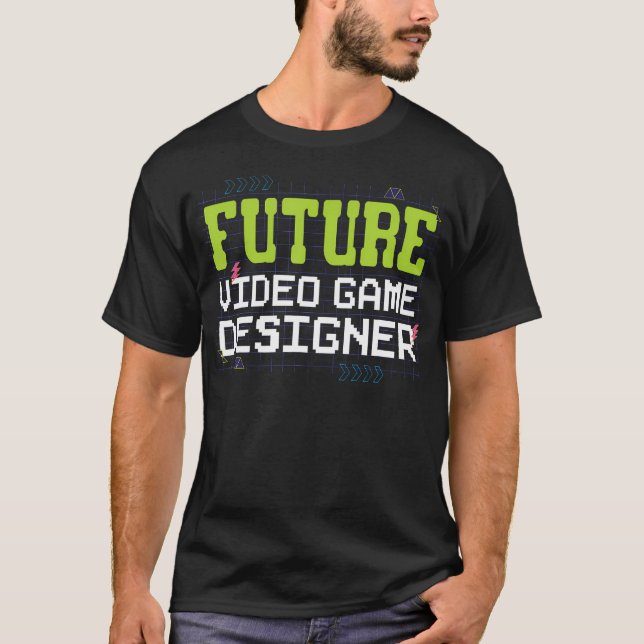 Camiseta Futuro Desenvolvedor de Jogos de Vídeo Para Crianç (Frente)
