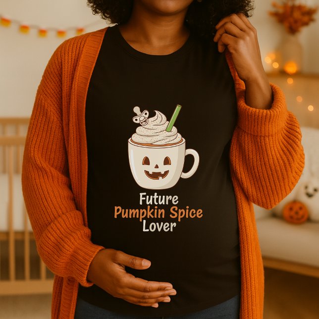 Camiseta Futuro Divertido Pumpkin Spice Lover Gravidez Hall (Criador carregado)
