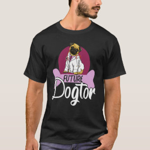 Camiseta Futuro Dogtor Cachorro Mulheres Corgi Amor ao Cão