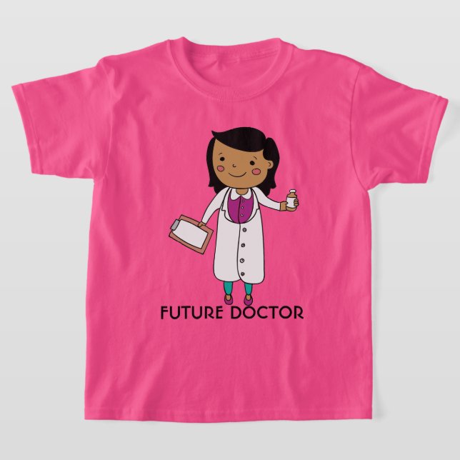 Camiseta Futuro Doutor Rapariga Tan Pele Negra (Postura )