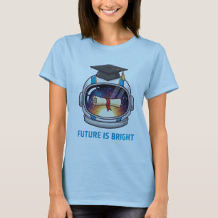 Camiseta Futuro é Brilhante Astronauta Graduação Boné & Dip