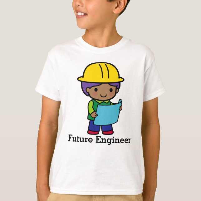 Camiseta Futuro Engenheiro de chapéu amarelo (Frente)