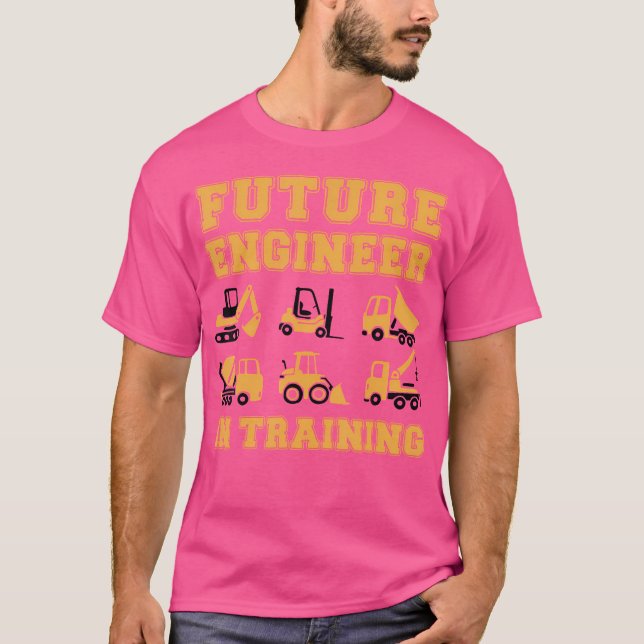 Camiseta Futuro Engenheiro Na Formação De Crianças De Const (Frente)