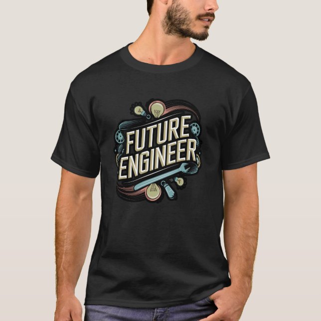 Camiseta Futuro Engenheiro STEM Tech Projeto de Circuito (Frente)