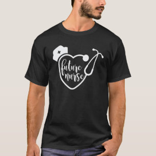 Camiseta Futuro Estetoscópio de Enfermeira Escola de Enferm
